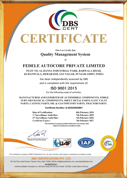 ISO 9001:2015 Certificate