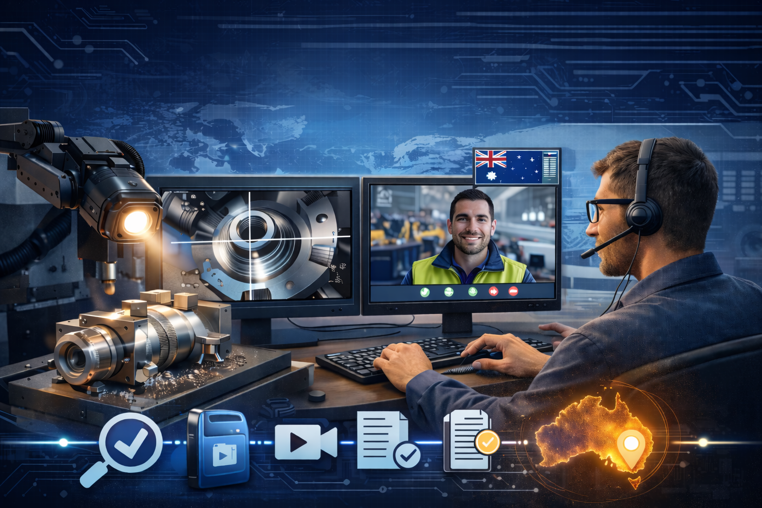 Remote quality verification using digital inspection technology, video conferencing, and third-party audit services for Australian manufacturers verifying offshore suppliers and international manufacturing partners